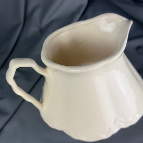 Vintage Yellow Rose Floral Cream Pitcher Jug Ceramic Ironstone Style - Picture 6 of 8